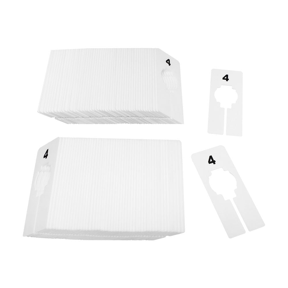 10 PCS WHITE Rectangular Plastic SIZE 4 Dividers Hangers Retail Clothing Rack 2" x 5"