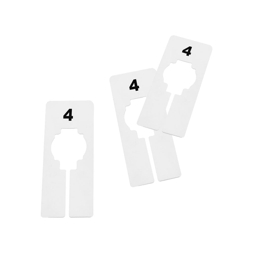 10 PCS WHITE Rectangular Plastic SIZE 4 Dividers Hangers Retail Clothing Rack 2" x 5"