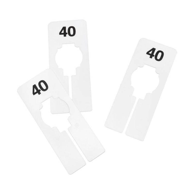 10 PCS WHITE Rectangular Plastic SIZE 40 Dividers Hangers Retail Clothing Rack  2" x 5"