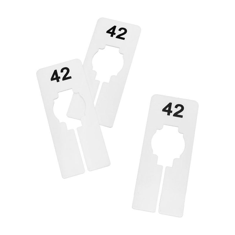 10 PCS WHITE Rectangular Plastic SIZE 42 Dividers Hangers Retail Clothing Rack  2" x 5"