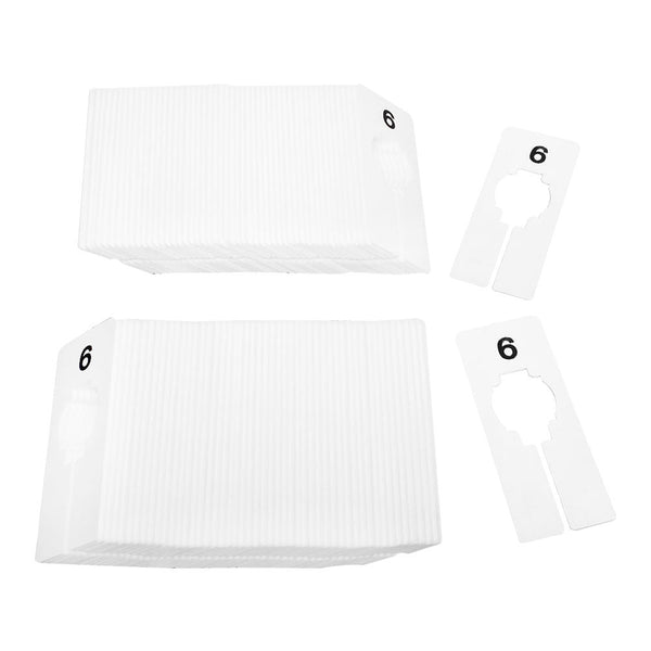 10 PCS WHITE Rectangular Plastic SIZE 6 Dividers Hangers Retail Clothing Rack  2" x 5"