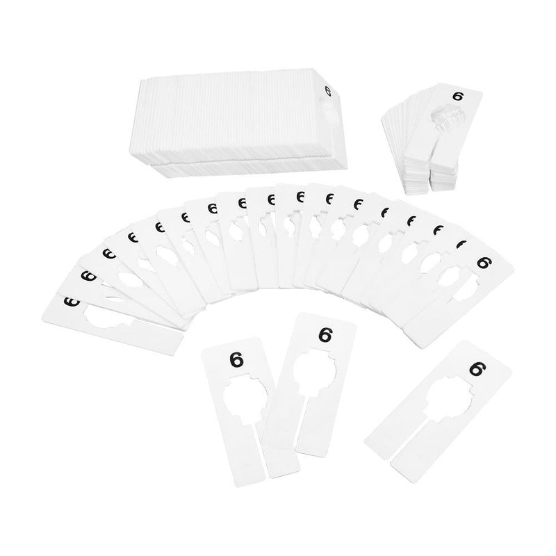 10 PCS WHITE Rectangular Plastic SIZE 6 Dividers Hangers Retail Clothing Rack  2" x 5"
