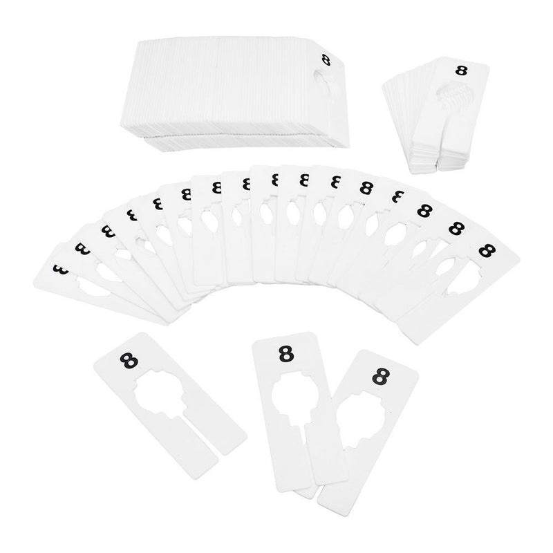 10 PCS WHITE Rectangular Plastic SIZE 8 Dividers Hangers Retail Clothing Rack  2" x 5"