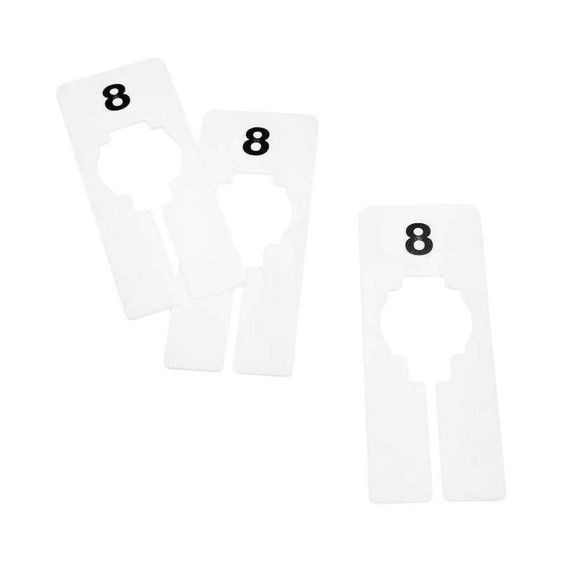 10 PCS WHITE Rectangular Plastic SIZE 8 Dividers Hangers Retail Clothing Rack  2" x 5"