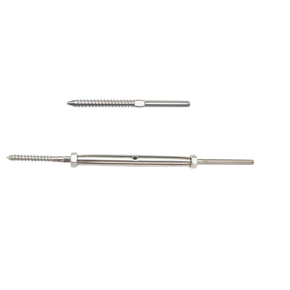 10 Sets COMBO Stainless Steel Lag Screw Swage Stud Cable Railing Rail 1/8" Cable