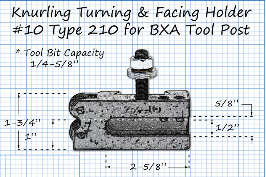 10-15" BXA Quick Change Post Knurling Turning and Facing Holder #10 Quick Change