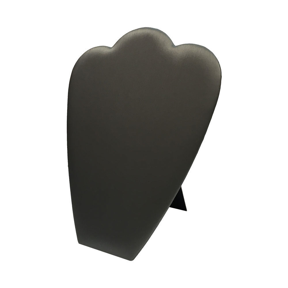 11'' High Slate Gray Leatherette Necklace Pad with Easel Jewelry Display Fixture Retail Showcase