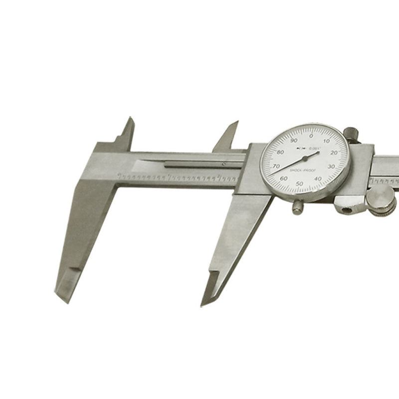 12" Stainless Steel 4 Way Dial Caliper Shockproof .001'' GRAD Calipers Ruler
