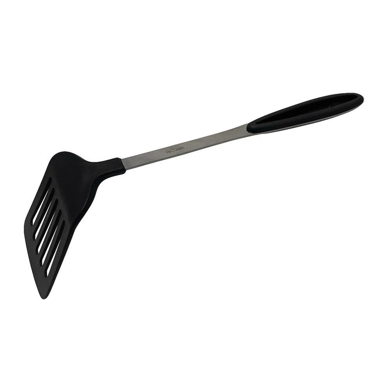 12’’ Black Nylon Slotted Spatula Stainless Steel Handle Kitchen Tools Utensil Spatula Flipper
