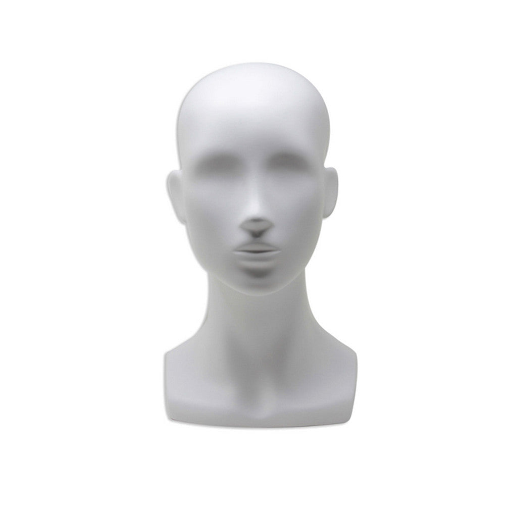13''H Matte White Fiberglass Female Head Mannequin Retail Display Fixture