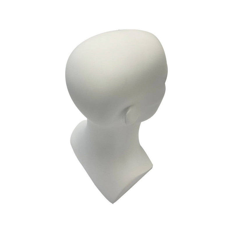 13''H Matte White Fiberglass Male Head Mannequin Retail Display Fixture