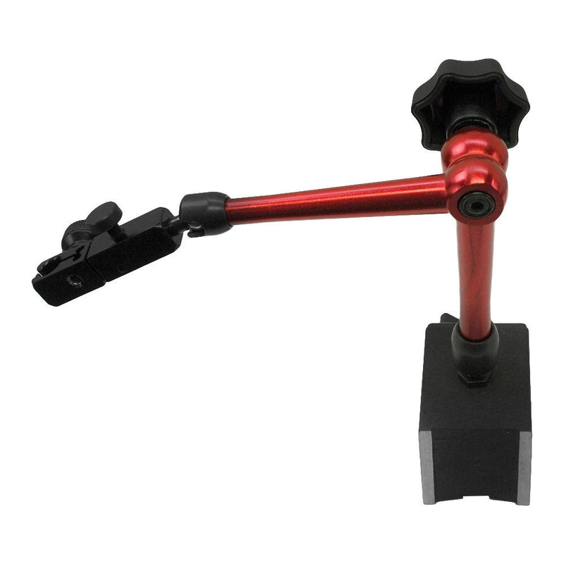 135 LBS Magnetic Base Dial indicator Holder w- Fine Adjustment Mech Arm Red Aluminum Alloy