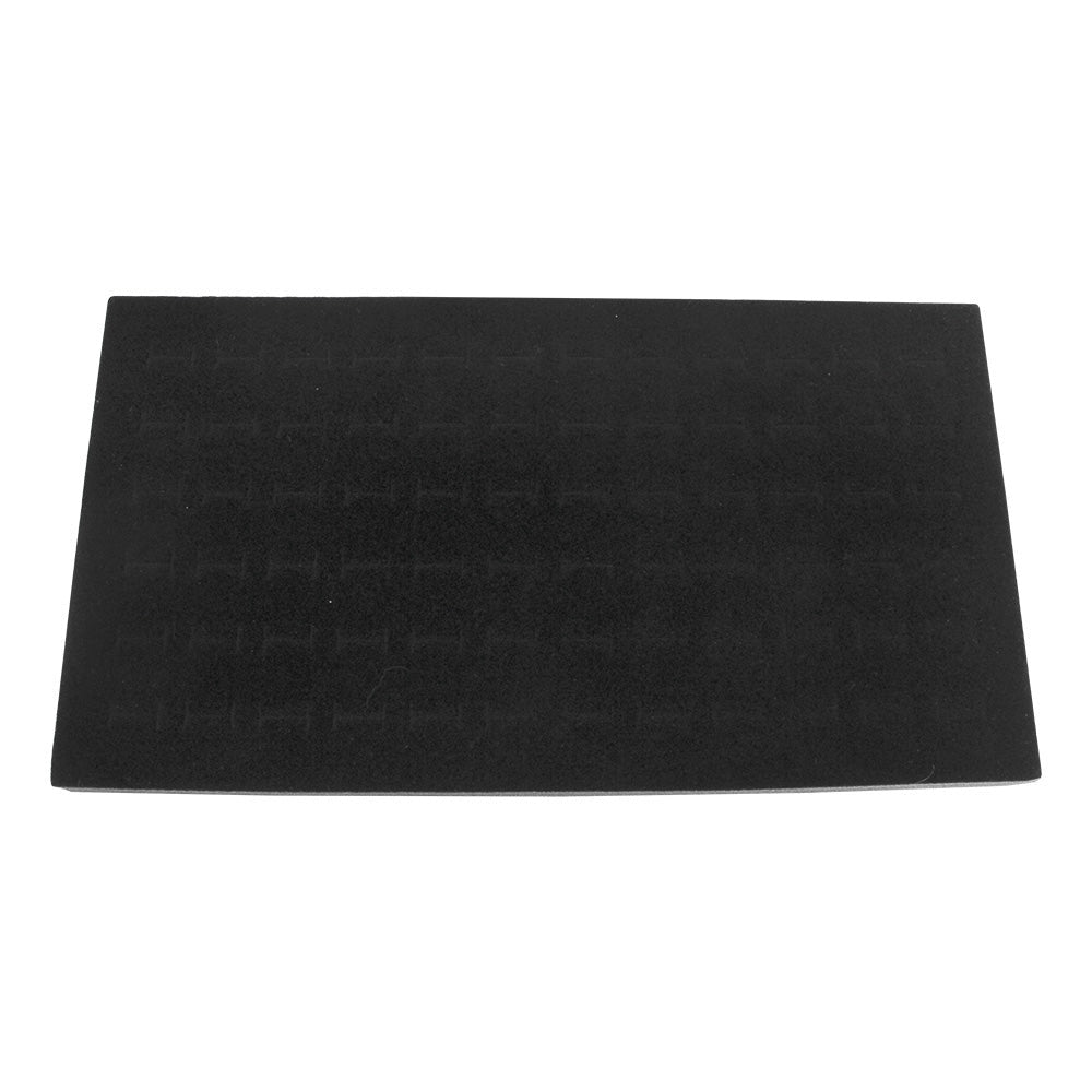 14'' x 7-1/2'' x 1/2'' Black Velvet Foam Ring Insert 72 Slots Jewelry Display Tray Insert