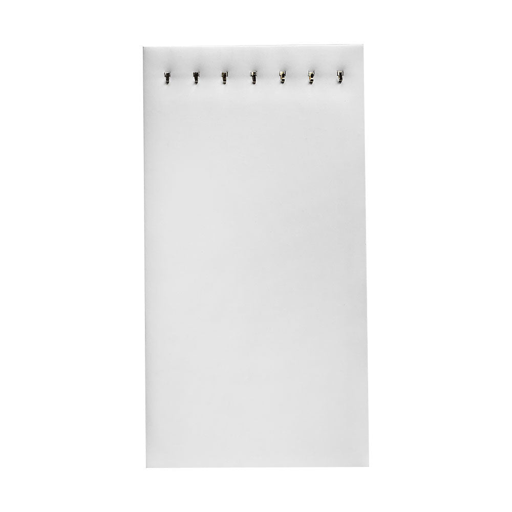 14'' x 7-3/4'' White Faux Leather 7 Hooks Easel Chain Necklace Display Retail Store Shop Fixture