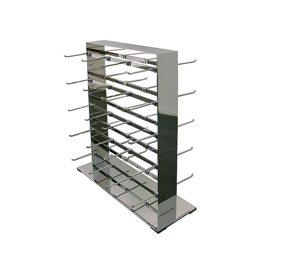 15''L x 18''H Polished Chrome 40 Hooks Double Sided Jewelry Display Retail Store Fixture