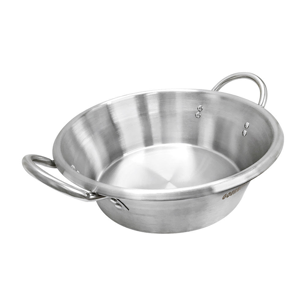16''W x 5-1/2''D Carnitas Cazo Stainless Steel Caso Pot Pan Wok Gas St