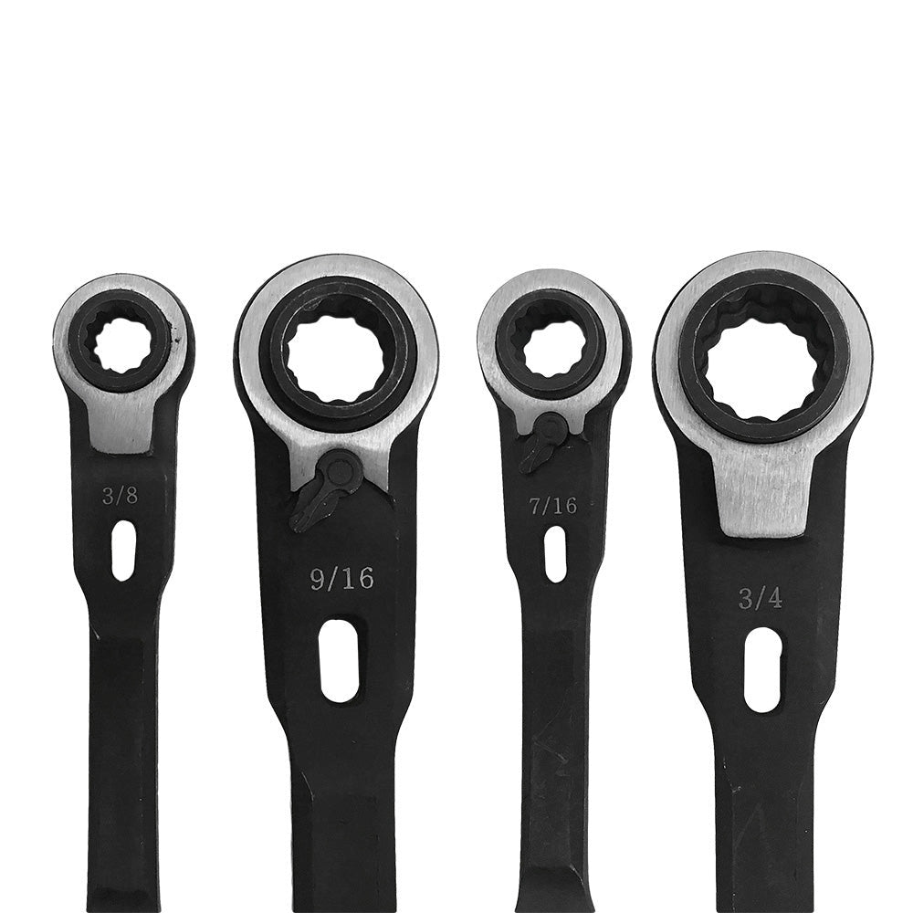 4-in-1 Ratcheting Wrench Set SAE – Fits 8 Sizes for Mechanics and Workshop Use