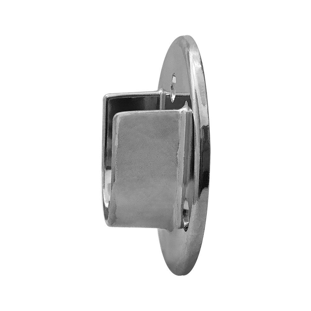 2 Pc Chrome Finish 1-1/4'' Tubing U Flange Half Round Wall Flanges Retail Fixture Hanger
