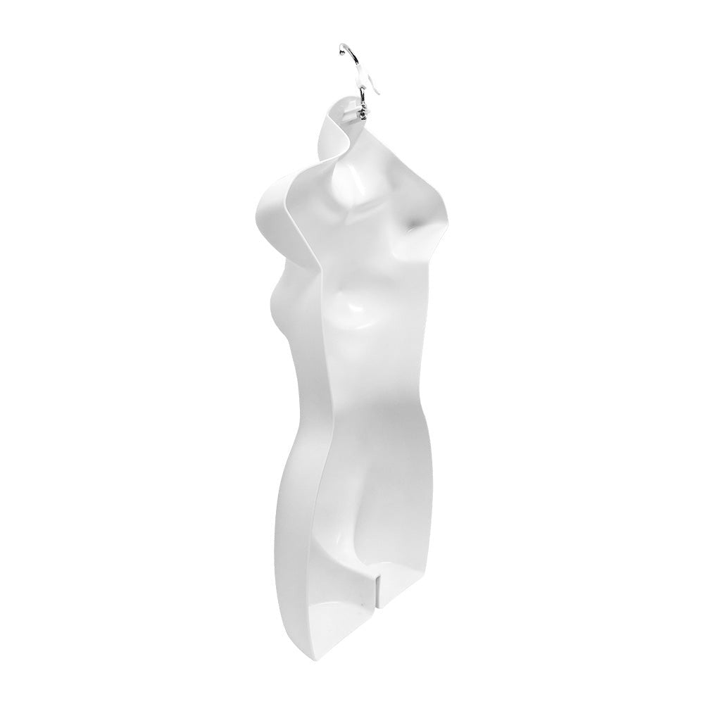 2 PC White Plastic Mannequin Female Woman Hanging Torso Body Shape Form