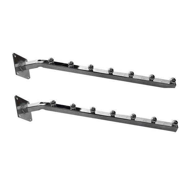2 Pcs Chrome 7-Ball 18'' Waterfall Faceout Wall Mounted Square Tube Display Hook