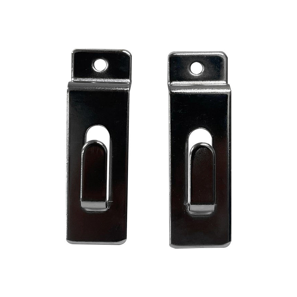 2 Pcs Chrome Single Notch Slatwall Hook Hooks Retail Display Metal Picture Hanger