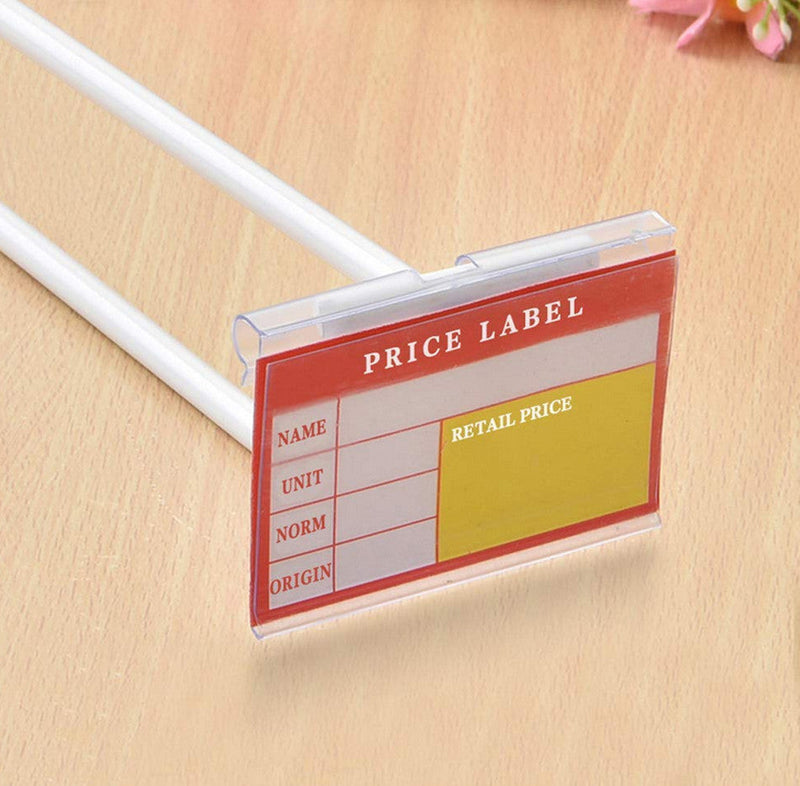 20 Pc 3'' x 1-1-2'' Clear Plastic Wire Shelving Label Holder With Sleeve Display Holder