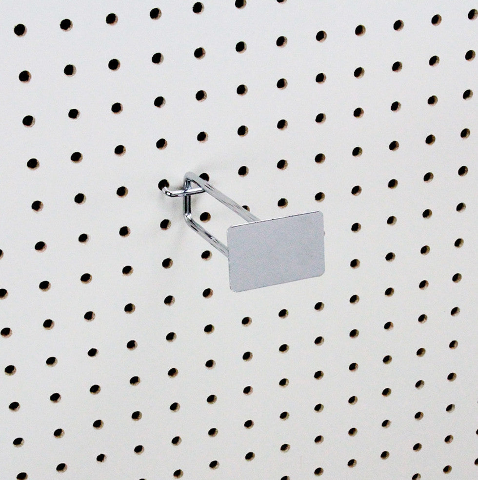 20 Pc Chrome 4'' Pegboard Metal Plate Scanner Hooks Retail Store Display