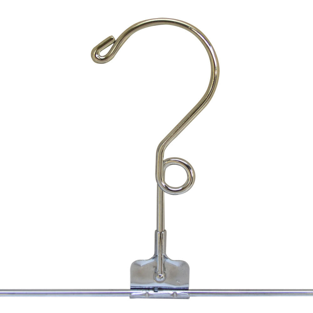 25 Pc 12'' Metal Hangers Chrome Pant & Skirt Hanger Clip Fixture Retail Store Adult Size