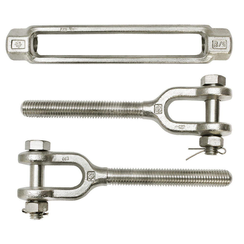 316 Stainless Steel Marine 5/8'' x 6" Turnbuckle JAW JAW Pulley Swivel Hoist