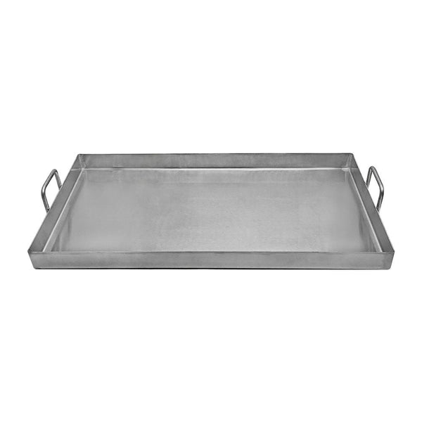 32''L x 16''W Stainless Steel Double Griddle Plancha Cooking Pan 4 Sided Wall