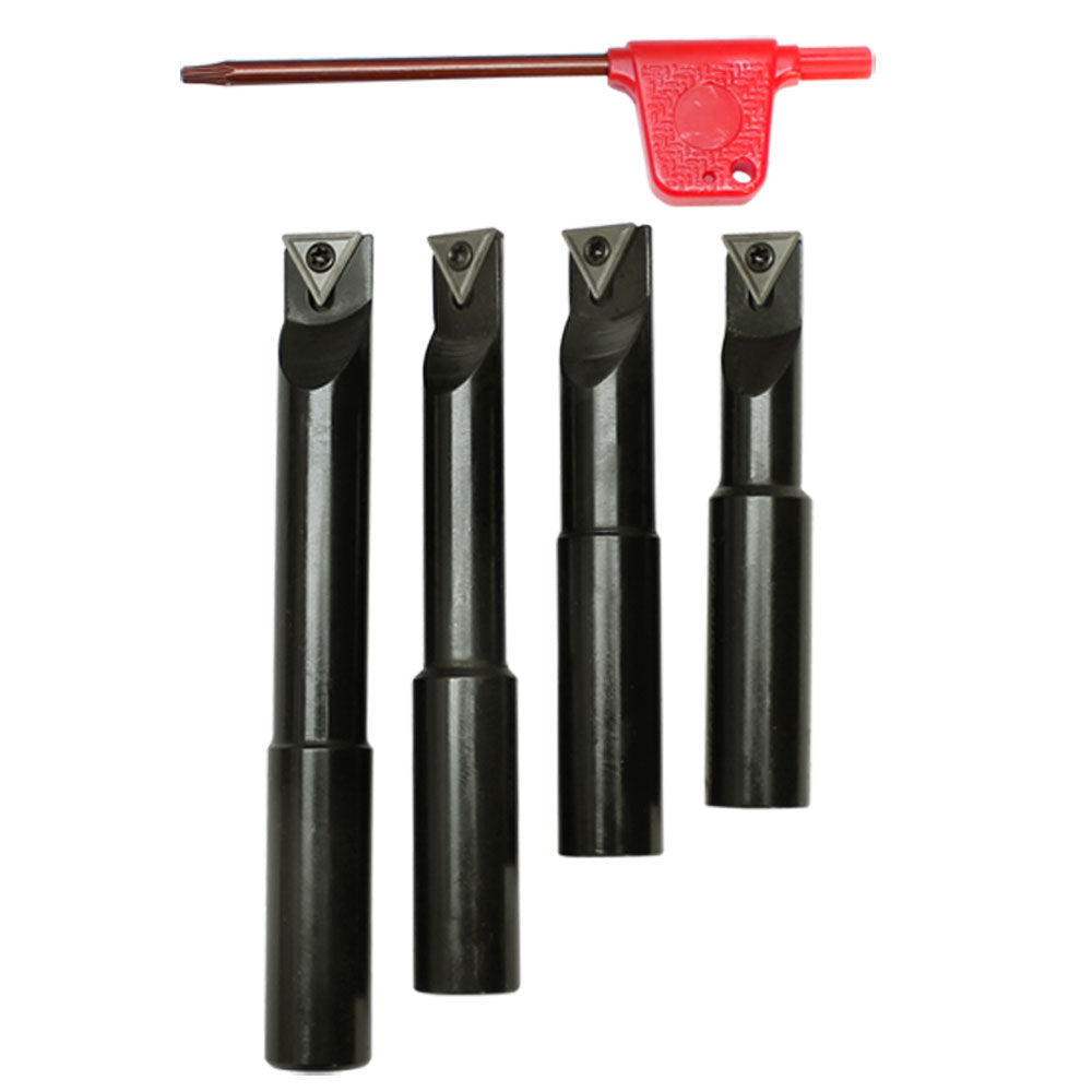 4 PC 1/2'' Shank Indexable Boring Set Free TCMT Insert Turning Lathe Tool Holder