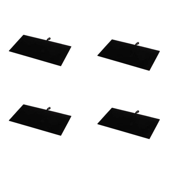 4 Pc 14'' x 7-1/2'' Black Velvet Pad Tray Insert Jewelry Display
