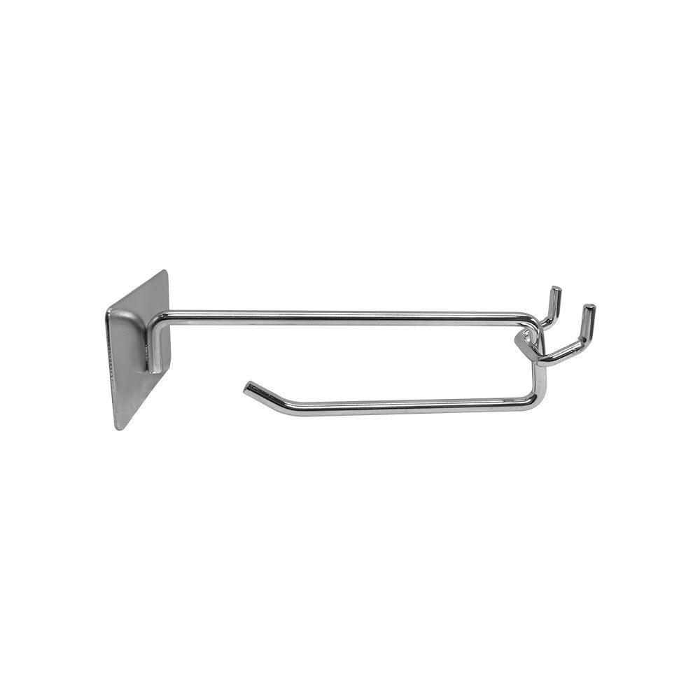 4 Pc Chrome 4'' Pegboard Metal Plate Scanner Hooks Retail Store Display
