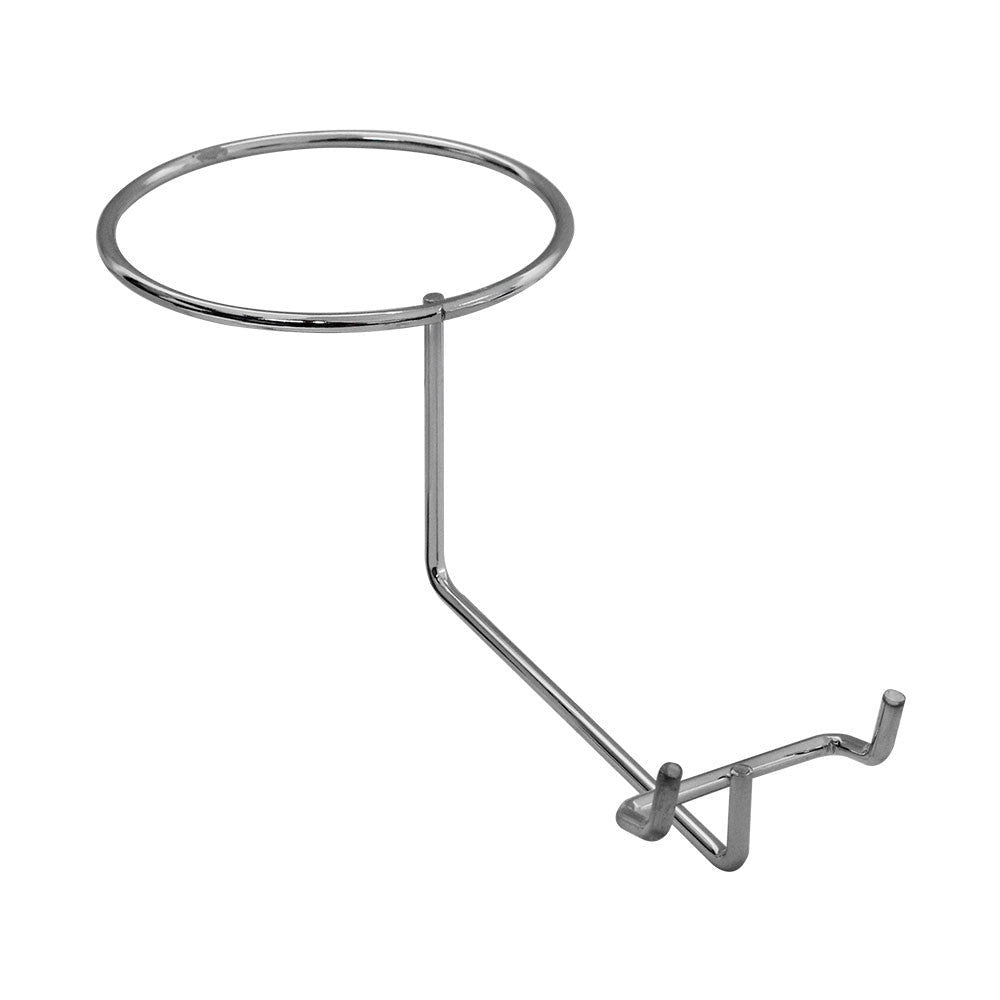 Chrome pegboard single hat display ring for baseball caps