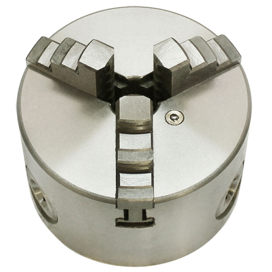 4'' 3 Jaw Lathe Chuck Self centering Hardened Plain Back Inside Outside Jaws