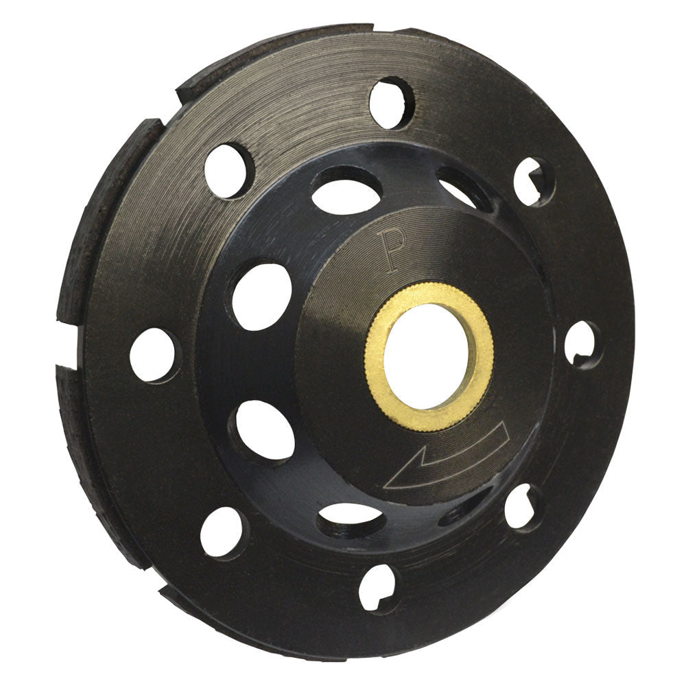 4'' Diamond T Segment Concrete Grinder Blade Grinding Cup Wheel 7/8'' - 5/8'' Arbor Black