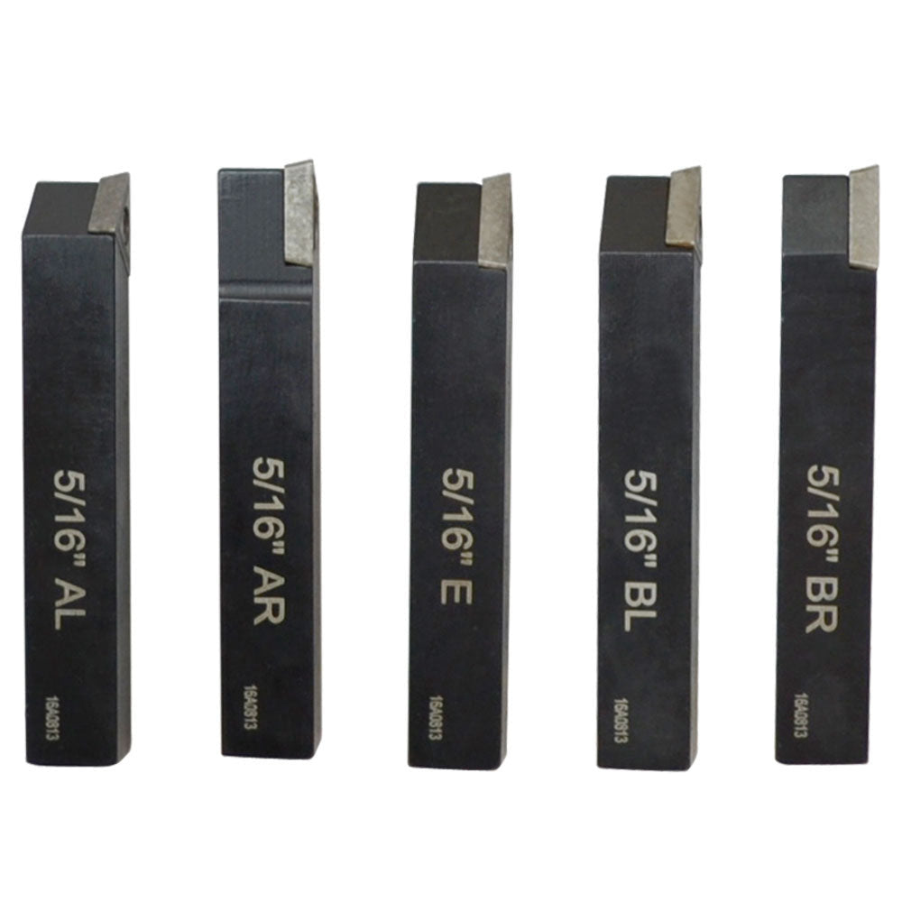 5 pc 5/16" Lathe Indexable Carbide Insert and Turning Tooling Bit Holder Set