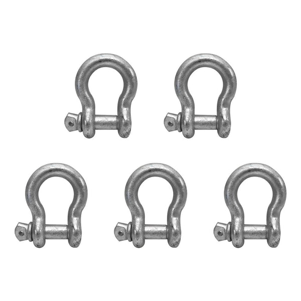5 PC 5/8" Screw Pin Anchor Shackle Galvanized Steel Drop Forged 6500 Lbs D Ring Bow Rigging