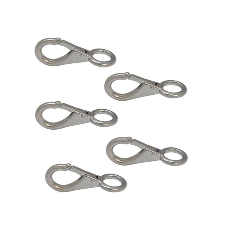 5 Pc 5/8" Marine Stainless Steel 316 Fixed Eye Boat Snap Hook 220 LB Grade 316
