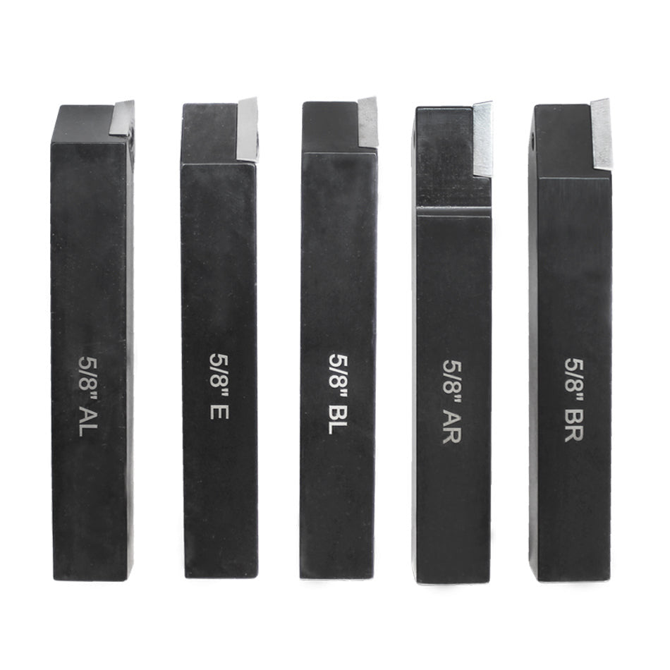 5 PC 5/8'' Shank Indexable Carbide Insert Lathe Turning Tool Bit Set Chipbreaker