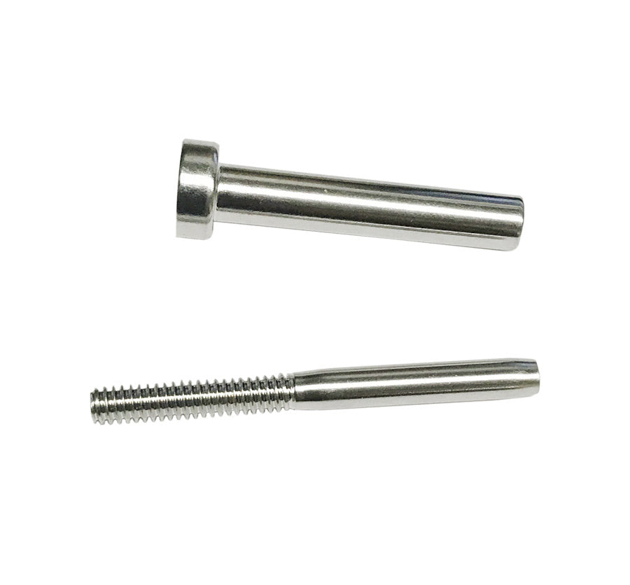 5 Pc Stainless Steel T316 Invisible Receiver Stud Swage for 1/8" Wire Cable Rail Railing