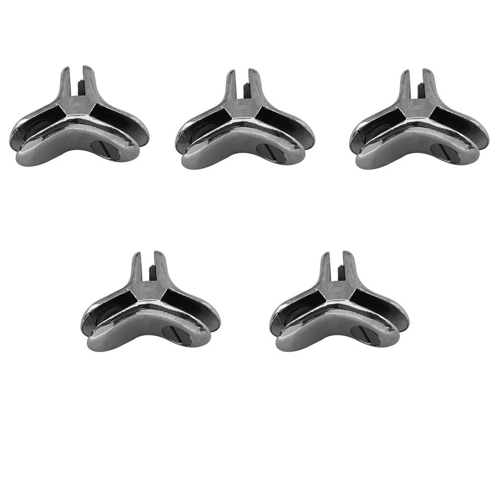 5 Pc Y Style 120 Degree 3 Way Glass Connector Clips 3/16'' Tempered Glass Shelf Chrome Finish