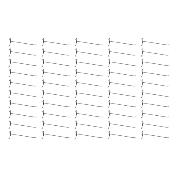 50 Pc CHROME 12" Long Gridwall Hooks Grid Panel Display Wire Metal Hanger Retail Store