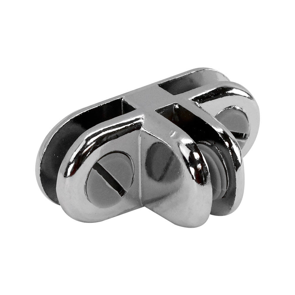 50 Pc Chrome 3 Way Glass Connector 3/16'' Use Cubic Cubbie Connector Clip Tempered Glass