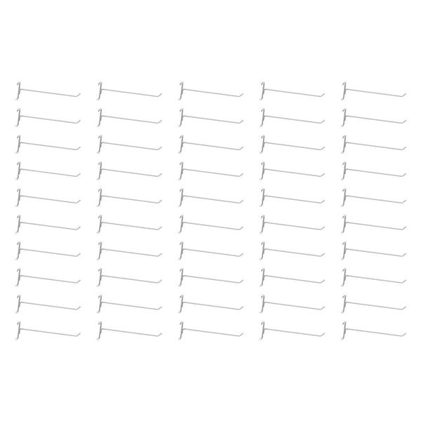 50 Pc GLOSS WHITE 12" Long Gridwall Hooks Grid Panel Display Wire Metal Hanger Retail Store