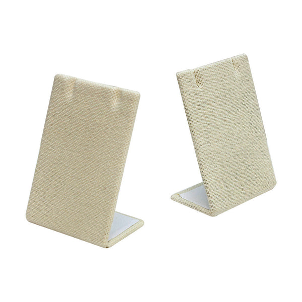 5PC 2-1/2" x 3-5/8" Earring Pendant Display Stand Soft Linen Beige Jewelry Display Holder Organizer