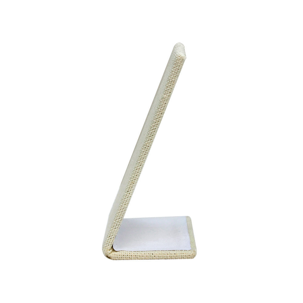 5PC 2-1/2" x 3-5/8" Earring Pendant Display Stand Soft Linen Beige Jewelry Display Holder Organizer