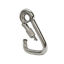5pc 5/16" Marine Stainless Steel Carabiner Spring Snap Hook w- Eyelet+Screw Nut