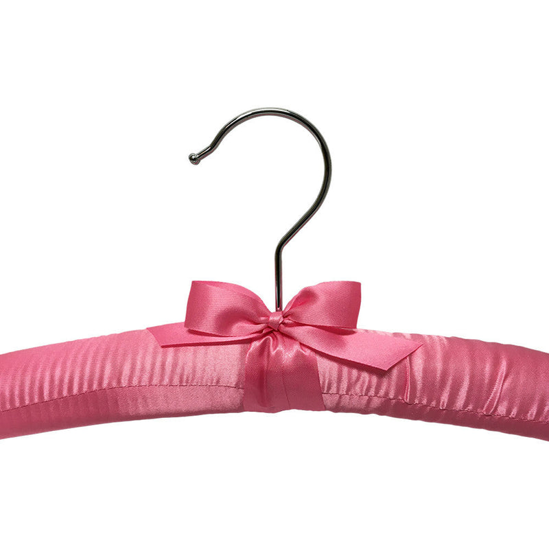 6 PCS 15" Pink Satin Padded Hangers Dress Lingerie Bridal Cloth Hanging