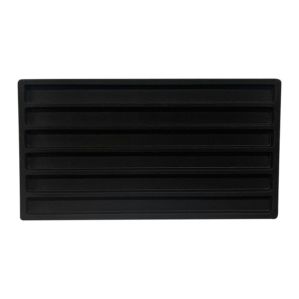 6 Section Black Flocked Necklace Tray Linear Insert Compartment Jewelry Display Case
